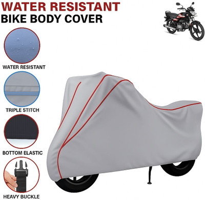 Auto Udaan Waterproof Two Wheeler Cover for Hero(HF Deluxe, Grey, Red)