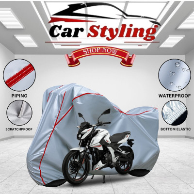 Car Styling Waterproof Two Wheeler Cover for Bajaj(Pulsar 150, Silver, Red)