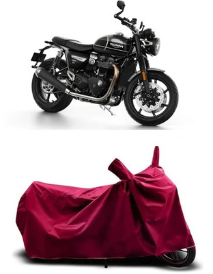 Coxtor Waterproof Two Wheeler Cover for Triumph(Twin, Maroon)