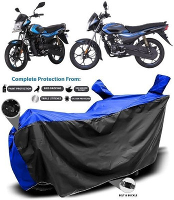 MADAFIYA Two Wheeler Cover for Bajaj(Platina, Black, Blue)