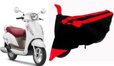 Sheen Waterproof Two Wheeler Cover for Suzuki(Access, Red, Black)