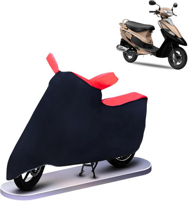 KEDIT Two Wheeler Cover for TVS(Pep Plus, Red, Black)