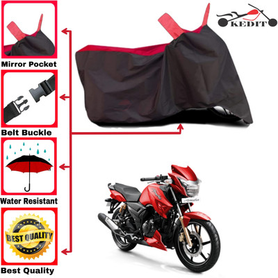 KEDIT Two Wheeler Cover for TVS(Apache RTR 180, Red, Black)
