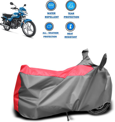 DeepShakshi AUTOMOTIVE Two Wheeler Cover for Hero(HF Deluxe Eco, Red, Grey)