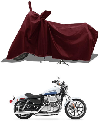 Mdstar Waterproof Two Wheeler Cover for Harley Davidson(1200 Custom, Maroon)