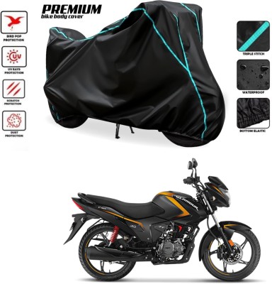 MADAFIYA Waterproof Two Wheeler Cover for Hero(Glamour FI, Black, Blue)