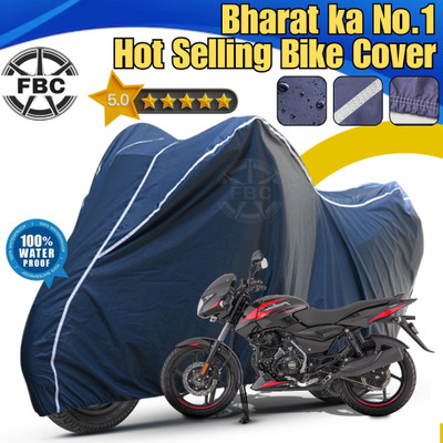 FBC Waterproof Two Wheeler Cover for Bajaj(Pulsar 150, Blue, White)