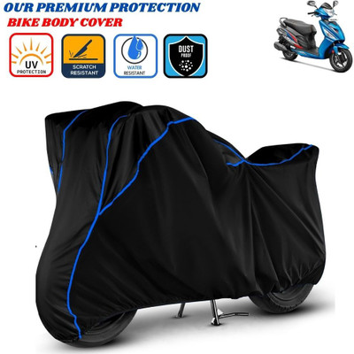 Delphinium Waterproof Two Wheeler Cover for Hero(Maestro Edge, Black, Blue)