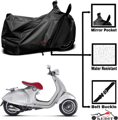 KEDIT Two Wheeler Cover for Universal For Bike(Vespa LX, Black)
