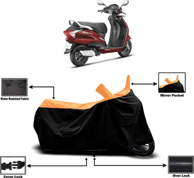 Amexride Two Wheeler Cover for Hero(Duet 125CC, Orange)