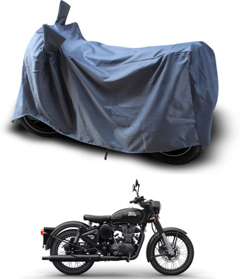 GOSHIV-car and bike accessories Two Wheeler Cover for Royal Enfield(Bullet 350 Twinspark, Grey)