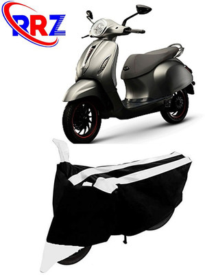 RRZ Waterproof Two Wheeler Cover for Bajaj(Chetak, Black, White)