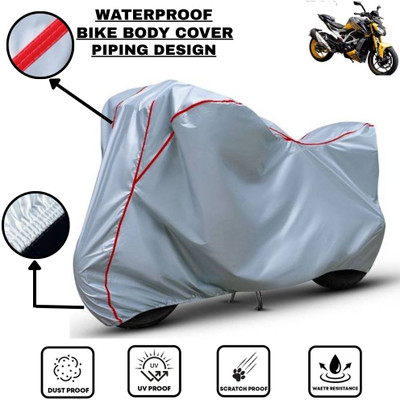 LE PRA Waterproof Two Wheeler Cover for TVS(Apache RTR 310, Silver, Red)
