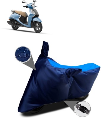 AutoGalaxy Waterproof Two Wheeler Cover for Yamaha(Fascino 125 BS6, Blue)