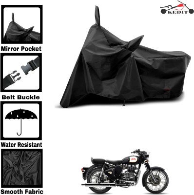 KEDIT Two Wheeler Cover for Universal For Bike(Classic 350, Black)