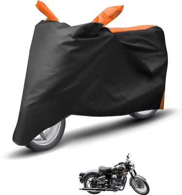 Caronix Waterproof Two Wheeler Cover for Royal Enfield(Classic 500, Orange)