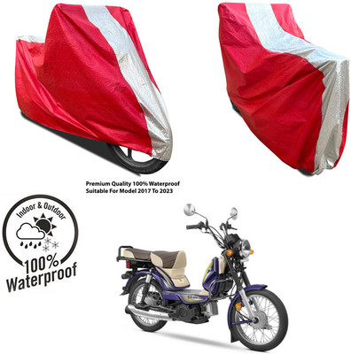 AutoGalaxy Waterproof Two Wheeler Cover for Ampere(Magnus BS6, Silver, Red)