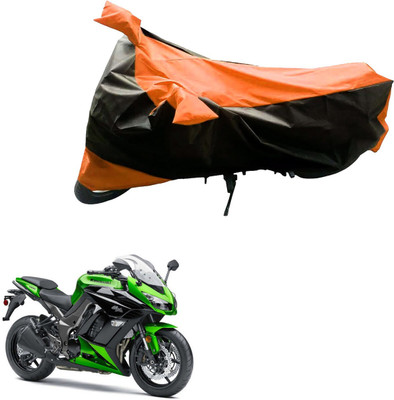 Mdstar Waterproof Two Wheeler Cover for Kawasaki(Z250, Black, Orange)