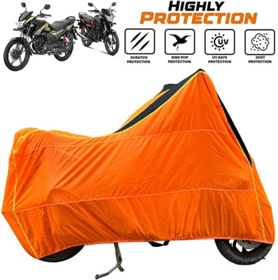 ZAQE Waterproof Two Wheeler Cover for Honda(SP 125, Black, Orange)