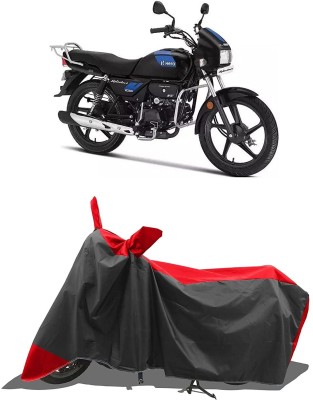 AutoGalaxy Waterproof Two Wheeler Cover for Hero(Splendor Plus, Red, Black)