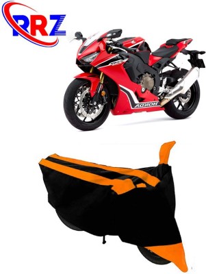 RRZ Waterproof Two Wheeler Cover for Honda(CBR 1000RR, Black, Orange)