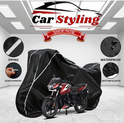 Car Styling Waterproof Two Wheeler Cover for Bajaj(Pulsar 150 DTS-i, Black, White)
