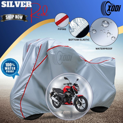xodi Waterproof Two Wheeler Cover for TVS(Raider, Silver, Red)