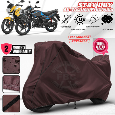 AutoGalaxy Waterproof Two Wheeler Cover for Hero(Passion, Maroon, Black)