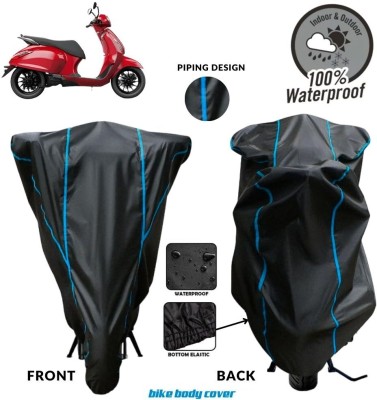 MADAFIYA Two Wheeler Cover for Bajaj(Urbanite Chetak, Black, Blue)