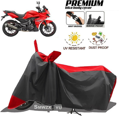 smwzxyu Waterproof Two Wheeler Cover for Hero(Xtreme 200R, Black, Red)