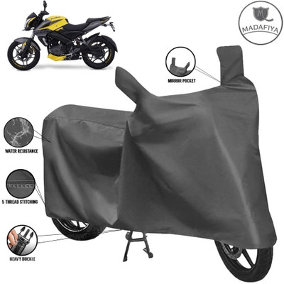 MADAFIYA Waterproof Two Wheeler Cover for Bajaj(Pulsar NS 200, Grey)