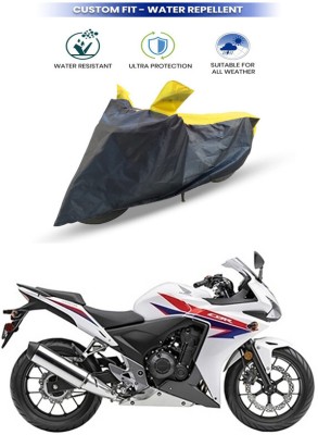 RWT Two Wheeler Cover for Honda(CBR500R, Yellow, Grey)