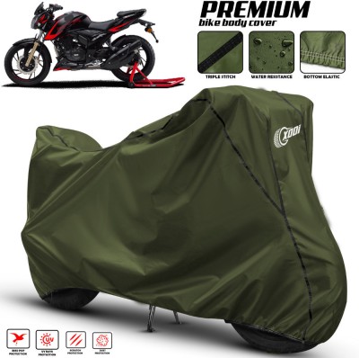 xodi Waterproof Two Wheeler Cover for TVS(Apache RTR 180, Green, Black)