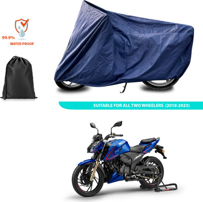 PAGORA Waterproof Two Wheeler Cover for TVS(Apache RTR 200, Blue)