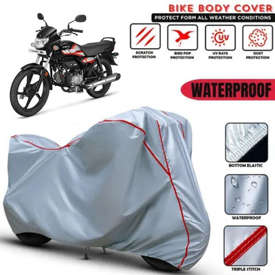 Shiv Kanha Waterproof Two Wheeler Cover for Hero(HF Deluxe, Silver)