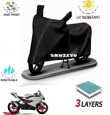 smwzxyu Waterproof Two Wheeler Cover for TVS(Apache RTR 310, Black)