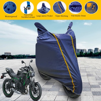 GARREGE Waterproof Two Wheeler Cover for Kawasaki(Z650, Blue)