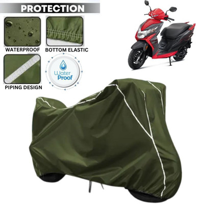 kerwa Waterproof Two Wheeler Cover for Honda(Dio, Green, White)