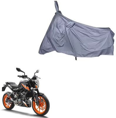 FKOK Waterproof Two Wheeler Cover for KTM(Duke 200, Silver)