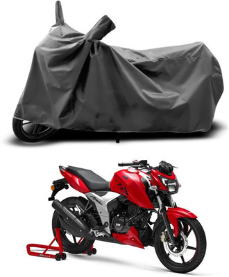 DeepShakshi AUTOMOTIVE Two Wheeler Cover for TVS(Apache RTR 200 4V, Grey)