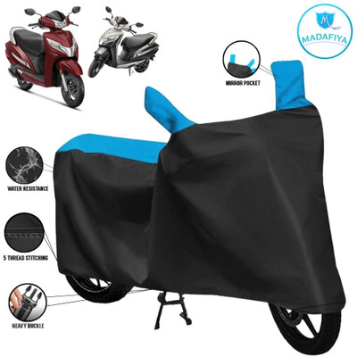 MADAFIYA Waterproof Two Wheeler Cover for Honda(Activa 6G, Black, Blue)