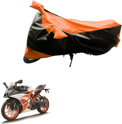 Mdstar Waterproof Two Wheeler Cover for KTM(RC 200, Black, Orange)
