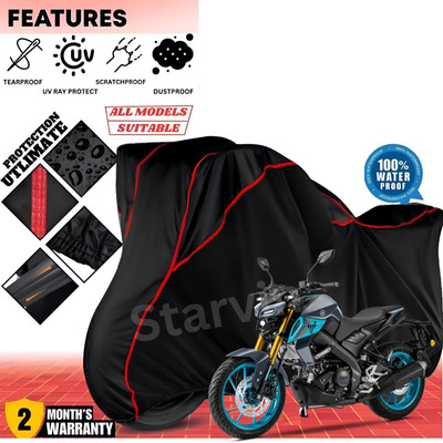 OliverX Waterproof Two Wheeler Cover for Yamaha(MT 15, Black, Red)