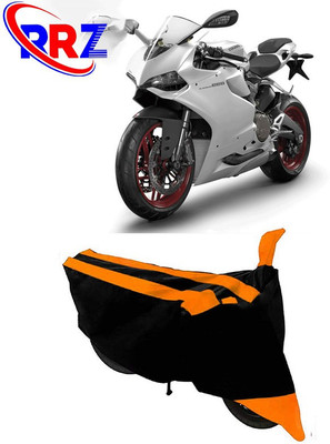 RRZ Waterproof Two Wheeler Cover for Ducati(899 Panigale, Black, Orange)