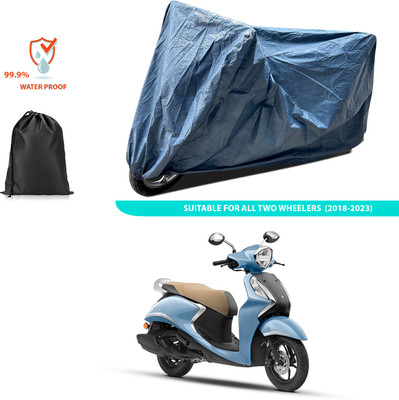 PAGORA Waterproof Two Wheeler Cover for Yamaha(Fascino 125 BS6, Blue)
