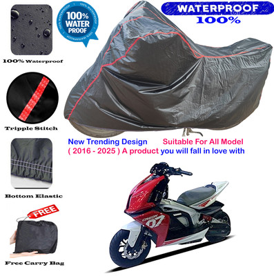 AutoGalaxy Waterproof Two Wheeler Cover for TVS(Creon BS6, Black, Red)