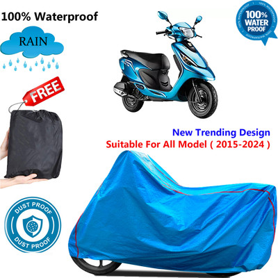 OliverX Waterproof Two Wheeler Cover for TVS(Scooty Zest, Blue)