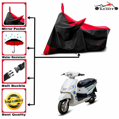 KEDIT Two Wheeler Cover for Hero(Electric NYX BS6, Red, Black)