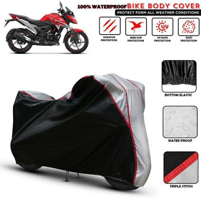 Shiv Kanha Waterproof Two Wheeler Cover for Honda(X-Blade, Black, Silver)