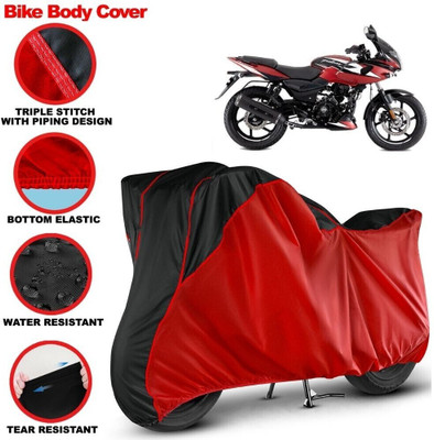 Grizzly Waterproof Two Wheeler Cover for Bajaj(Pulsar 220F, Black, Red)